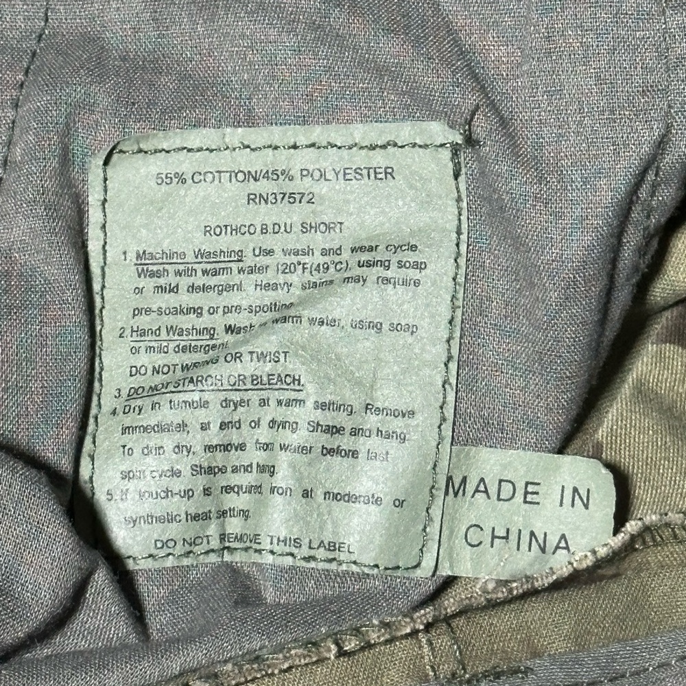 Roth Co BDU Camouflage Cargo Men Shorts (No Tag) Size Approximately Waist 36/38 - Picture 9 of 10